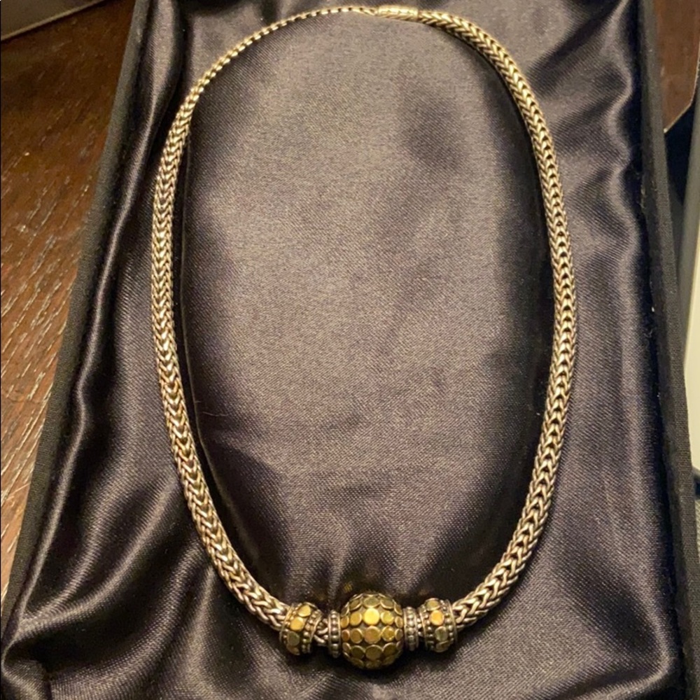 John Hardy Dot Necklace SS/18k